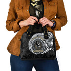 Personalized Collingwood Magpies Polynesian Shoulder Handbag Tribal Chest and Sleeve Tattoo Heritage Warrior