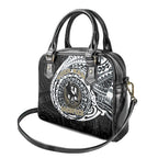 Personalized Collingwood Magpies Polynesian Shoulder Handbag Tribal Chest and Sleeve Tattoo Heritage Warrior