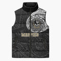 Personalized Collingwood Magpies Polynesian Sleeveless Puffer Jacket Tribal Chest and Sleeve Tattoo Heritage Warrior