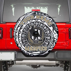 Personalized Collingwood Magpies Polynesian Spare Tire Cover Tribal Chest and Sleeve Tattoo Heritage Warrior