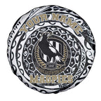Personalized Collingwood Magpies Polynesian Spare Tire Cover Tribal Chest and Sleeve Tattoo Heritage Warrior