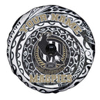 Personalized Collingwood Magpies Polynesian Spare Tire Cover Tribal Chest and Sleeve Tattoo Heritage Warrior
