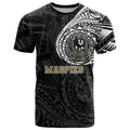 Personalized Collingwood Magpies Polynesian T Shirt Tribal Chest and Sleeve Tattoo Heritage Warrior