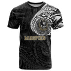 Personalized Collingwood Magpies Polynesian T Shirt Tribal Chest and Sleeve Tattoo Heritage Warrior