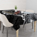 Personalized Collingwood Magpies Polynesian Tablecloth Tribal Chest and Sleeve Tattoo Heritage Warrior