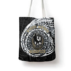 Personalized Collingwood Magpies Polynesian Tote Bag Tribal Chest and Sleeve Tattoo Heritage Warrior