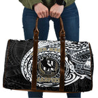 Personalized Collingwood Magpies Polynesian Travel Bag Tribal Chest and Sleeve Tattoo Heritage Warrior