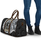 Personalized Collingwood Magpies Polynesian Travel Bag Tribal Chest and Sleeve Tattoo Heritage Warrior