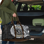 Personalized Collingwood Magpies Polynesian Travel Bag Tribal Chest and Sleeve Tattoo Heritage Warrior