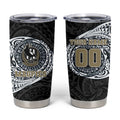 Personalized Collingwood Magpies Polynesian Tumbler Cup Tribal Chest and Sleeve Tattoo Heritage Warrior