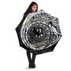 Personalized Collingwood Magpies Polynesian Umbrella Tribal Chest and Sleeve Tattoo Heritage Warrior