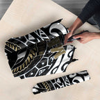 Personalized Collingwood Magpies Polynesian Umbrella Tribal Chest and Sleeve Tattoo Heritage Warrior