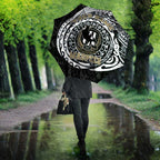 Personalized Collingwood Magpies Polynesian Umbrella Tribal Chest and Sleeve Tattoo Heritage Warrior