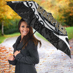 Personalized Collingwood Magpies Polynesian Umbrella Tribal Chest and Sleeve Tattoo Heritage Warrior