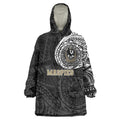 Personalized Collingwood Magpies Polynesian Wearable Blanket Hoodie Tribal Chest and Sleeve Tattoo Heritage Warrior