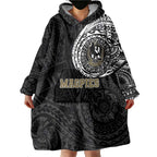 Personalized Collingwood Magpies Polynesian Wearable Blanket Hoodie Tribal Chest and Sleeve Tattoo Heritage Warrior