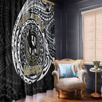 Personalized Collingwood Magpies Polynesian Window Curtain Tribal Chest and Sleeve Tattoo Heritage Warrior
