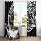 Personalized Collingwood Magpies Polynesian Window Curtain Tribal Chest and Sleeve Tattoo Heritage Warrior