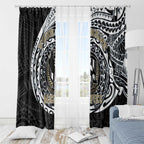 Personalized Collingwood Magpies Polynesian Window Curtain Tribal Chest and Sleeve Tattoo Heritage Warrior