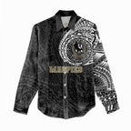 Personalized Collingwood Magpies Polynesian Women Casual Shirt Tribal Chest and Sleeve Tattoo Heritage Warrior