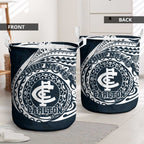 Personalized Carlton Blues Polynesian Laundry Basket Tribal Chest and Sleeve Tattoo Heritage Warrior