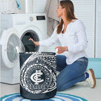 Personalized Carlton Blues Polynesian Laundry Basket Tribal Chest and Sleeve Tattoo Heritage Warrior