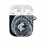 Personalized Carlton Blues Polynesian AirPods Case Tribal Chest and Sleeve Tattoo Heritage Warrior