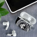 Personalized Carlton Blues Polynesian AirPods Case Tribal Chest and Sleeve Tattoo Heritage Warrior