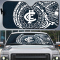 Personalized Carlton Blues Polynesian Auto Sun Shade Tribal Chest and Sleeve Tattoo Heritage Warrior