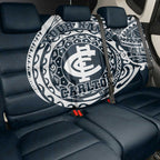 Personalized Carlton Blues Polynesian Back Car Seat Cover Tribal Chest and Sleeve Tattoo Heritage Warrior