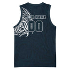 Personalized Carlton Blues Polynesian Basketball Jersey Tribal Chest and Sleeve Tattoo Heritage Warrior