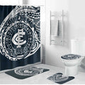 Personalized Carlton Blues Polynesian Bathroom Set Tribal Chest and Sleeve Tattoo Heritage Warrior