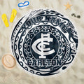 Personalized Carlton Blues Polynesian Beach Blanket Tribal Chest and Sleeve Tattoo Heritage Warrior