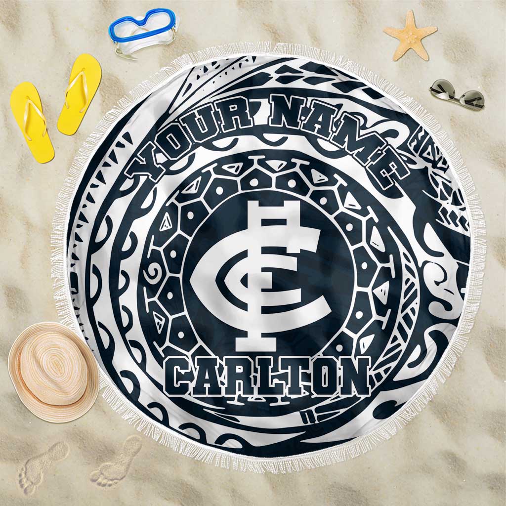 Personalized Carlton Blues Polynesian Beach Blanket Tribal Chest and Sleeve Tattoo Heritage Warrior