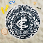 Personalized Carlton Blues Polynesian Beach Blanket Tribal Chest and Sleeve Tattoo Heritage Warrior