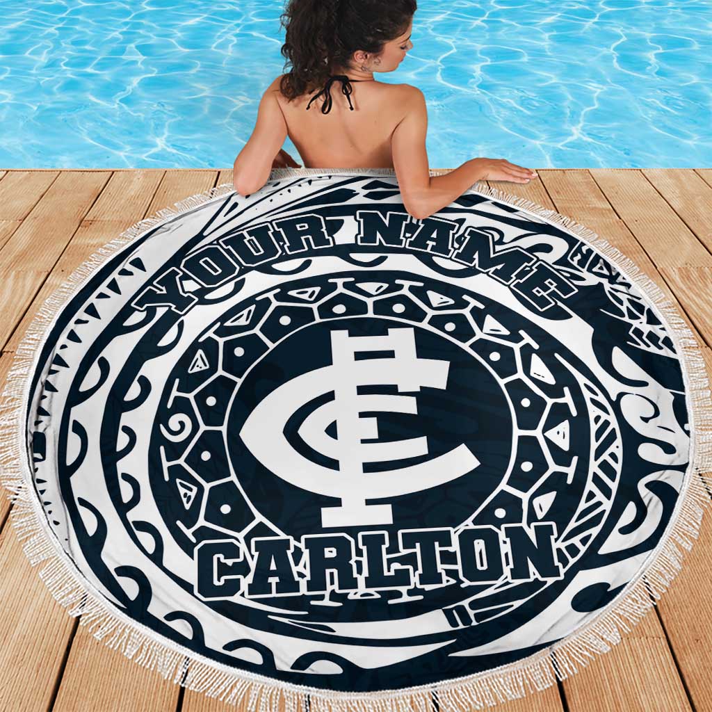 Personalized Carlton Blues Polynesian Beach Blanket Tribal Chest and Sleeve Tattoo Heritage Warrior