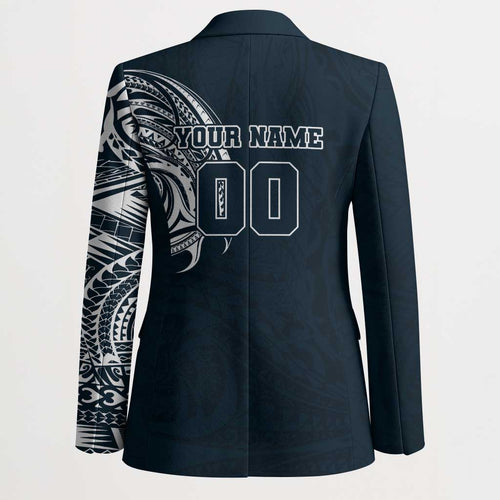 Personalized Carlton Blues Polynesian Blazer Tribal Chest and Sleeve Tattoo Heritage Warrior