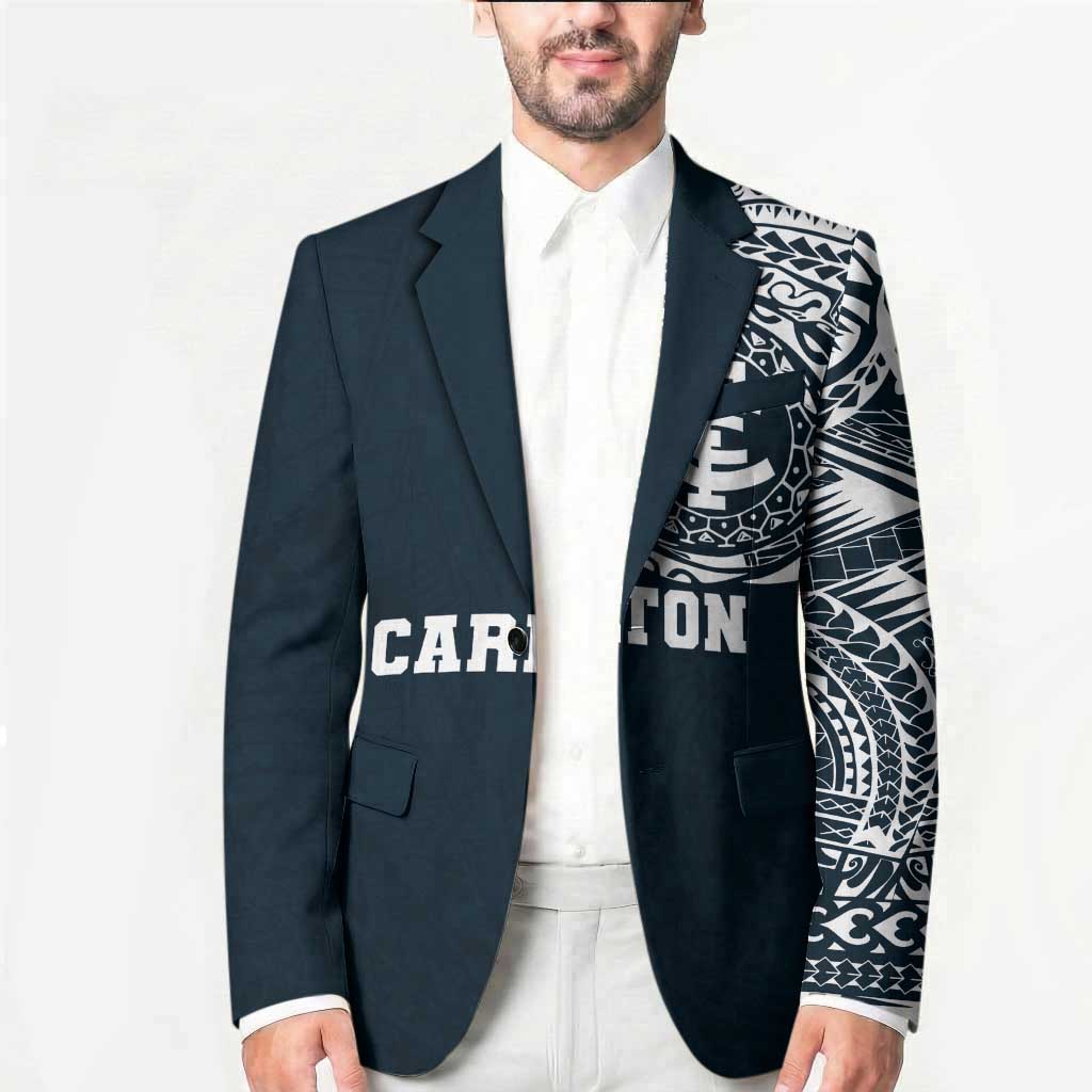 Personalized Carlton Blues Polynesian Blazer Tribal Chest and Sleeve Tattoo Heritage Warrior