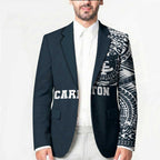 Personalized Carlton Blues Polynesian Blazer Tribal Chest and Sleeve Tattoo Heritage Warrior