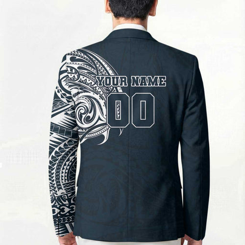 Personalized Carlton Blues Polynesian Blazer Tribal Chest and Sleeve Tattoo Heritage Warrior