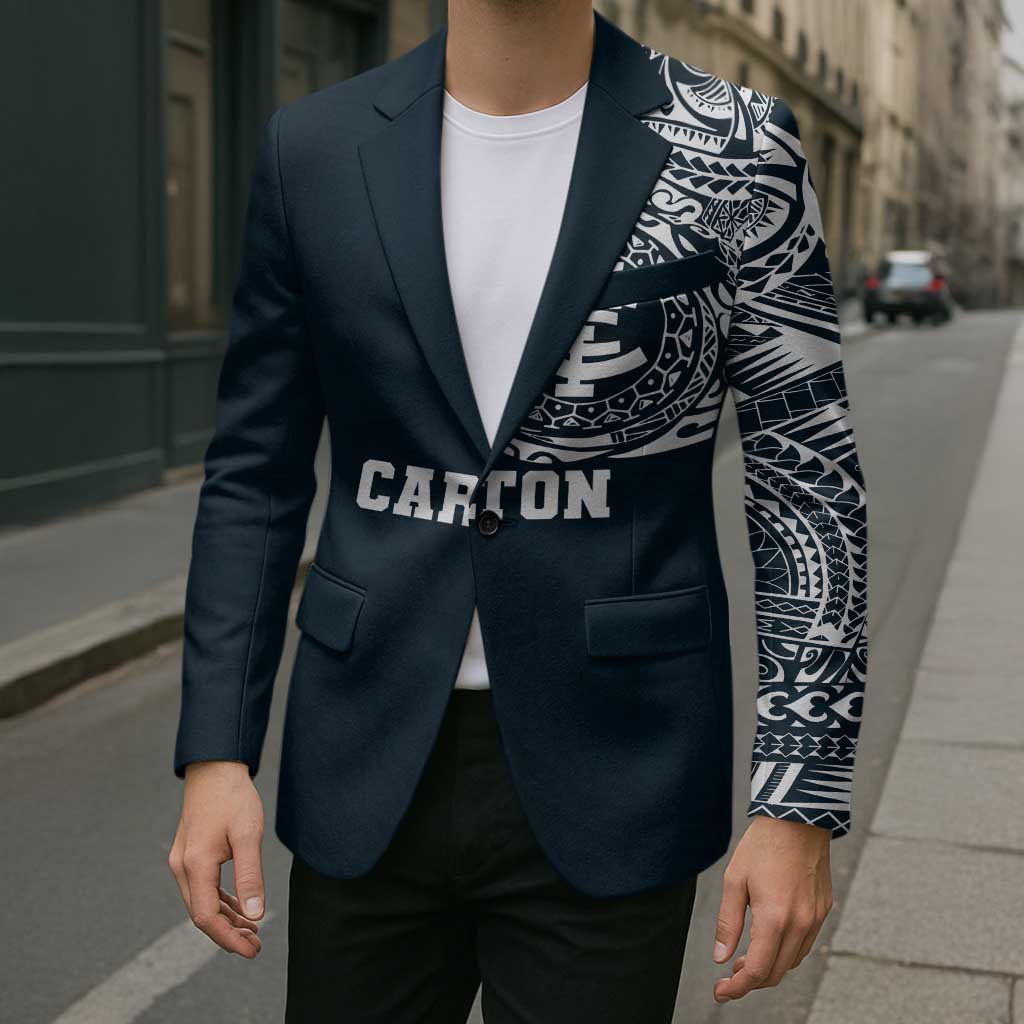 Personalized Carlton Blues Polynesian Blazer Tribal Chest and Sleeve Tattoo Heritage Warrior