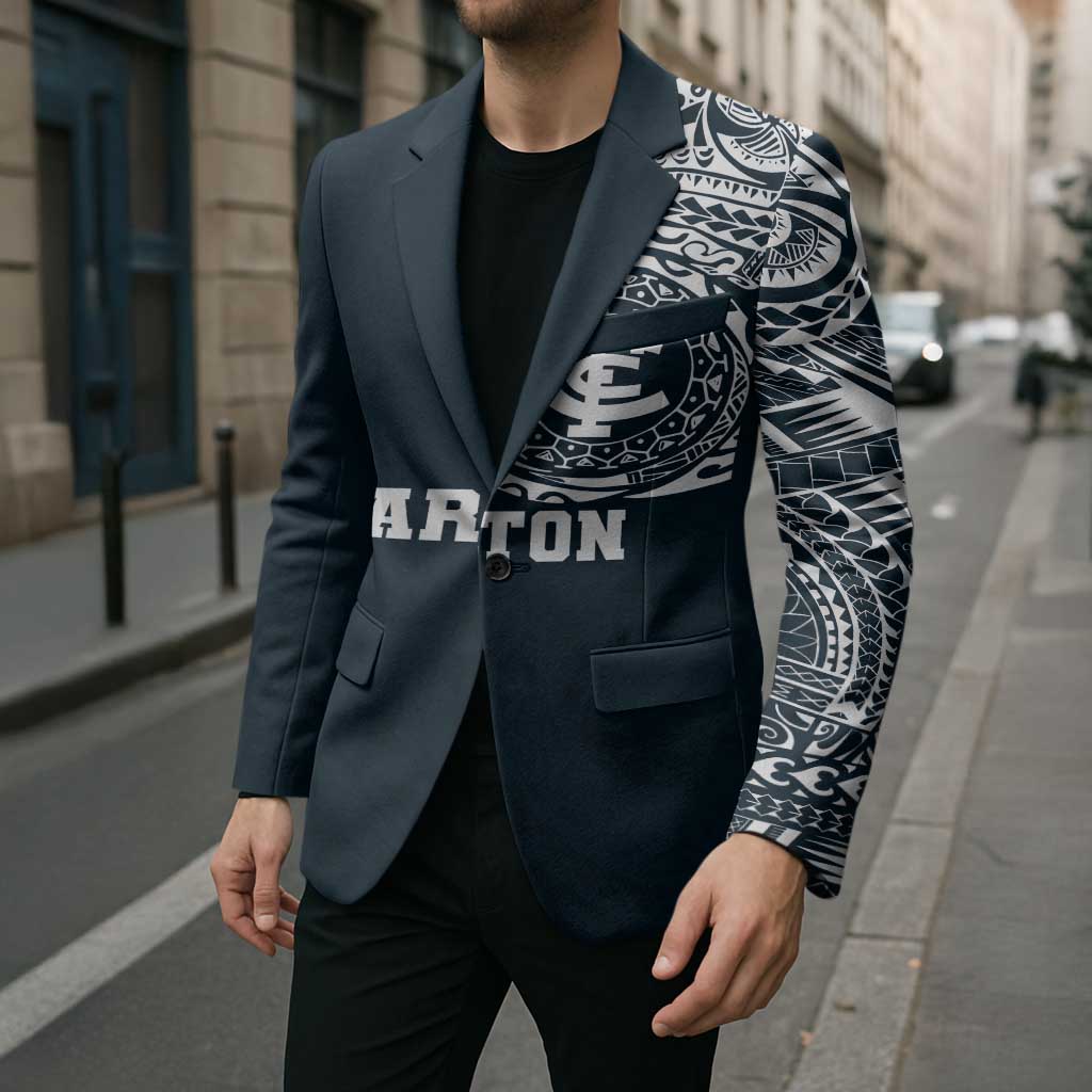 Personalized Carlton Blues Polynesian Blazer Tribal Chest and Sleeve Tattoo Heritage Warrior