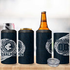 Personalized Carlton Blues Polynesian 4 in 1 Can Cooler Tumbler Tribal Chest and Sleeve Tattoo Heritage Warrior