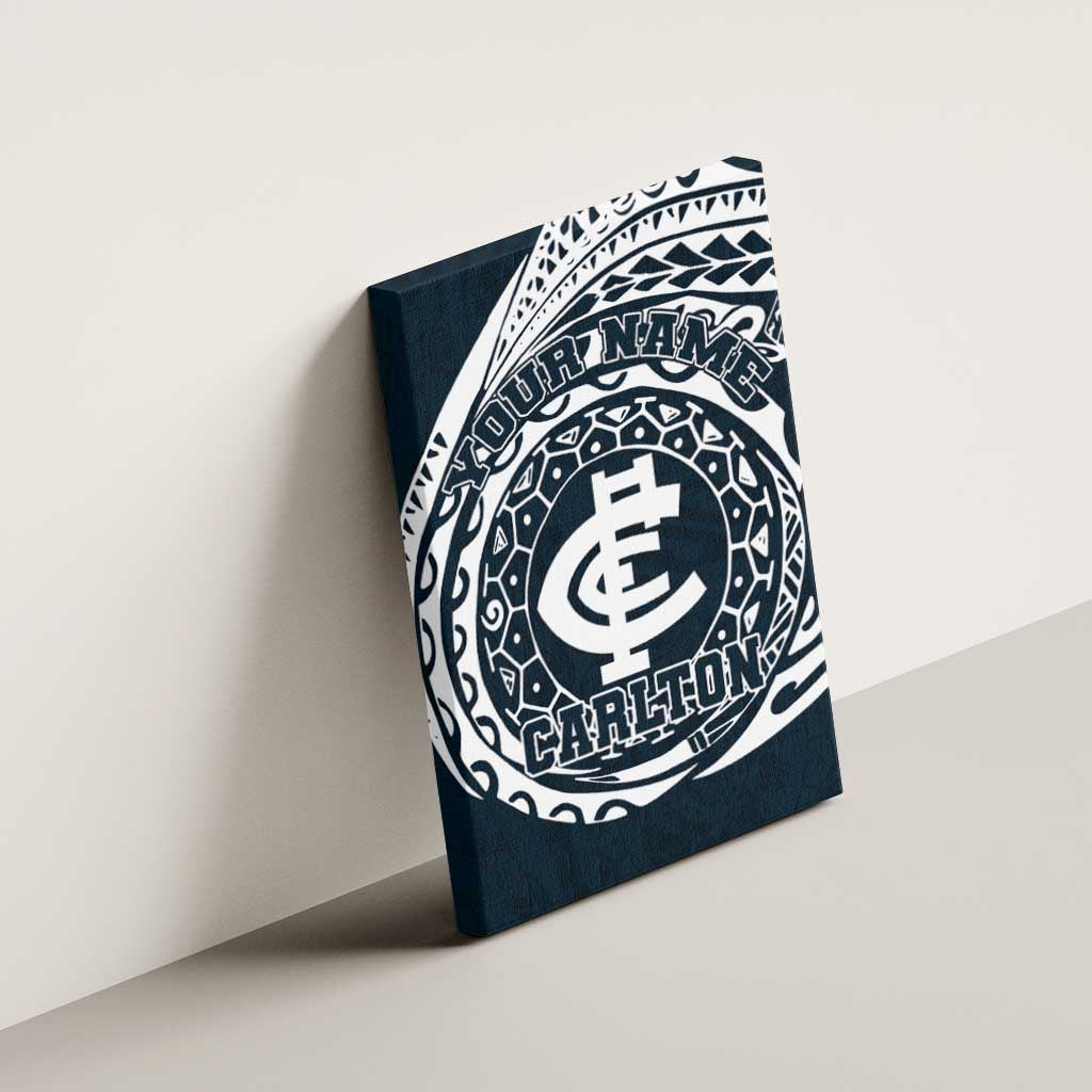 Personalized Carlton Blues Polynesian Canvas Wall Art Tribal Chest and Sleeve Tattoo Heritage Warrior