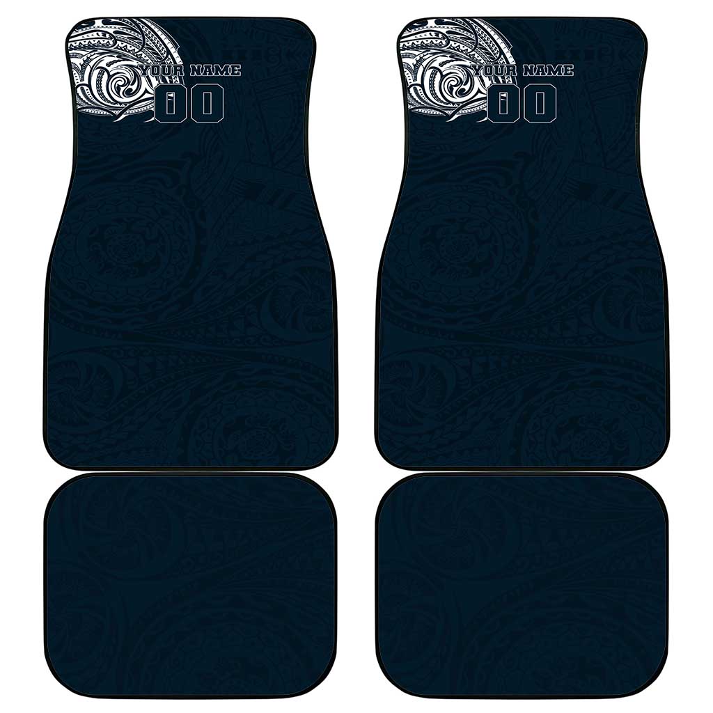 Personalized Carlton Blues Polynesian Car Mats Tribal Chest and Sleeve Tattoo Heritage Warrior