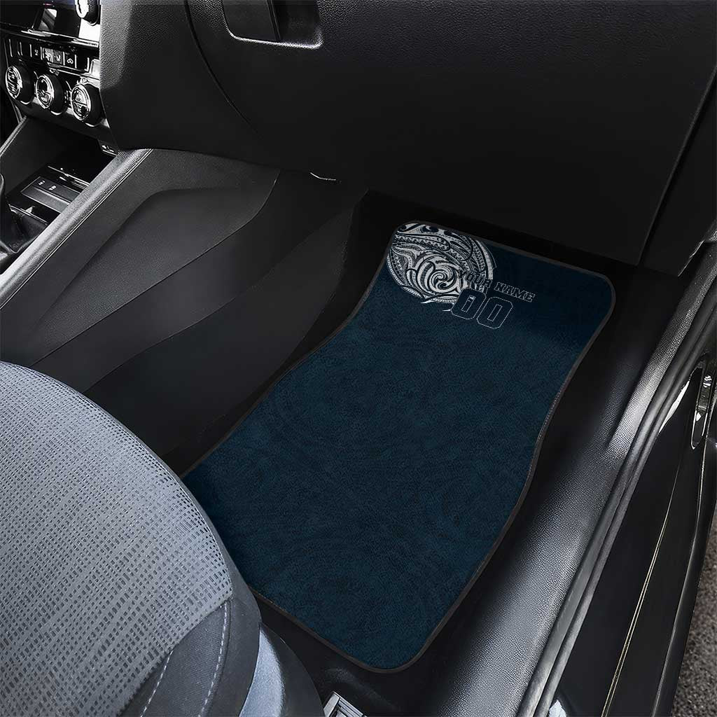 Personalized Carlton Blues Polynesian Car Mats Tribal Chest and Sleeve Tattoo Heritage Warrior