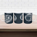 Personalized Carlton Blues Polynesian Ceramic Mug Tribal Chest and Sleeve Tattoo Heritage Warrior