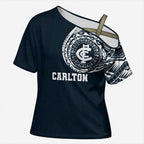 Personalized Carlton Blues Polynesian Cross Shoulder Shirt Tribal Chest and Sleeve Tattoo Heritage Warrior