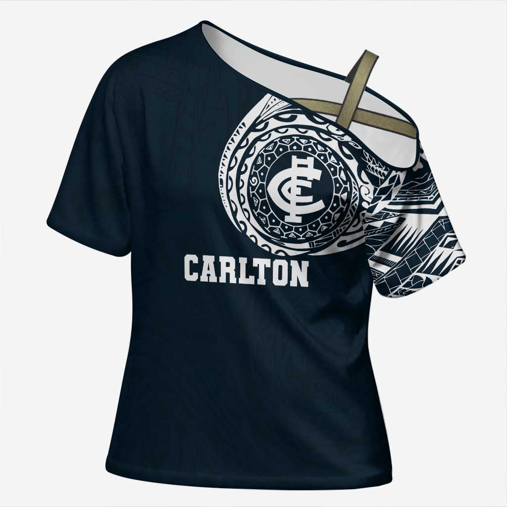 Personalized Carlton Blues Polynesian Cross Shoulder Shirt Tribal Chest and Sleeve Tattoo Heritage Warrior
