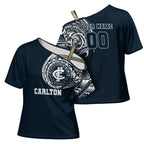 Personalized Carlton Blues Polynesian Cross Shoulder Shirt Tribal Chest and Sleeve Tattoo Heritage Warrior